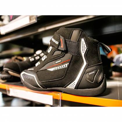 Ghete Moto din Piele & Textil BERING WALTER · Negru / Alb  - 2