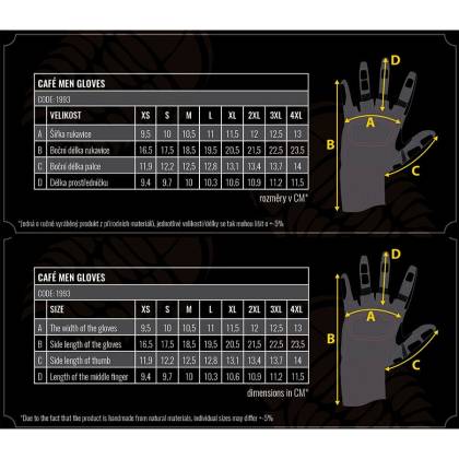 Mănuși Moto din Piele TRILOBITE CAFE · Negru  - 9