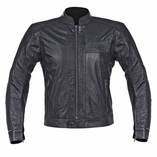 Geacă Moto de Vară din Piele Naturală Perforată SIXGEAR ORLANDO AIR · Negru 
