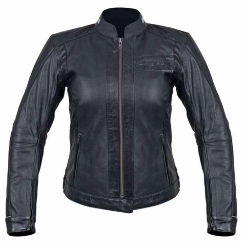 Geacă Moto Damă din Piele Naturală Perforată SIXGEAR MILA AIR · Negru 