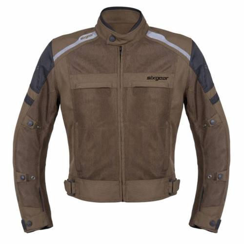 Geacă Moto de Vară din Textil SIXGEAR BOBBY · Maro 