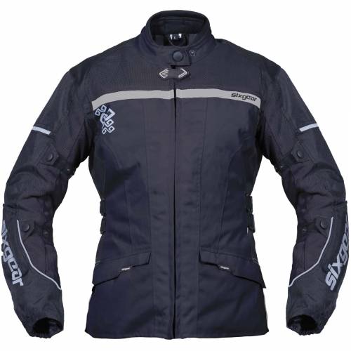 Geacă Moto Damă din Textil SIXGEAR LUNA · Negru 
