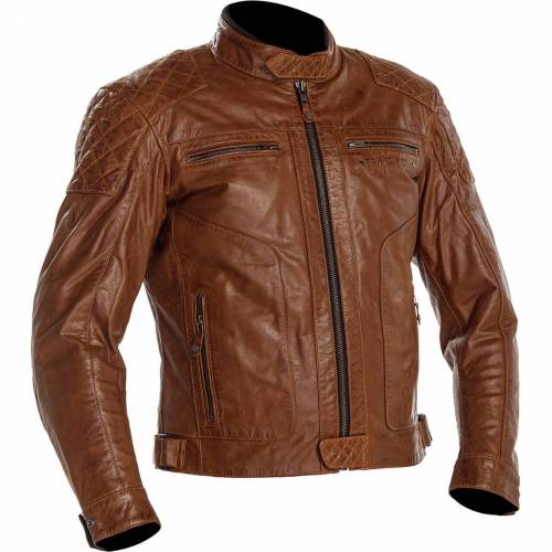 Geacă Moto din Piele RICHA DETROIT Mărimi Extra · Maro 