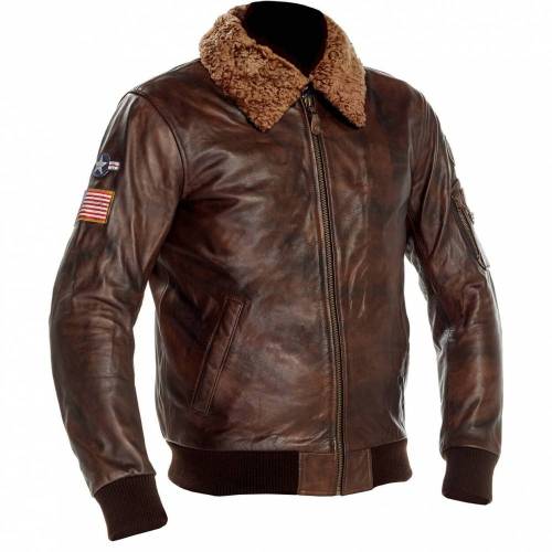 Geacă Moto din Piele RICHA SPITFIRE Mărimi Extra · Maro 