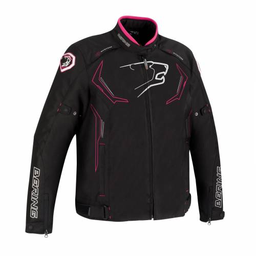 Geacă Moto Damă din Textil BERING LADY GUARDIAN QUEEN SIZE · Negru / Roz 
