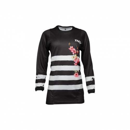 Tricou Enduro - Cross Damă THOR PULSE SAKURA · Negru / Alb 