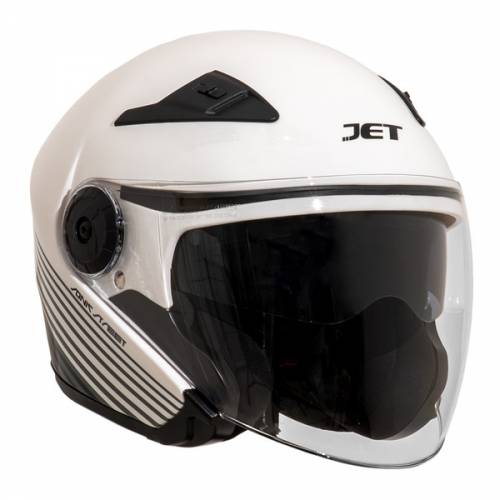 Cască Moto Open Face JET SONIC 2.0 Streetwhite · Alb / Negru 