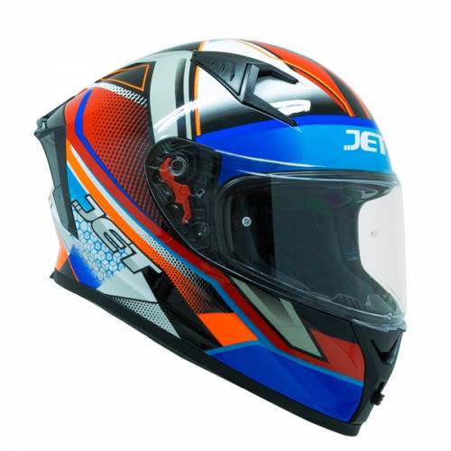 Cască Moto Integrală JET SCUD FLASH · Roșu / Albastru / Gri 