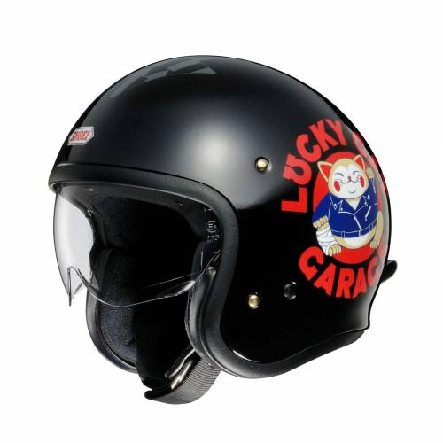 Cască Moto Open-Face SHOEI J.O LUCKY CAT GARAGE TC-5 · Negru / Roșu / Gri 
