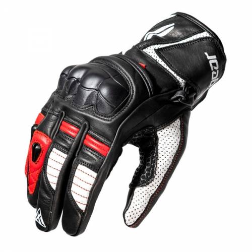 Mănuși Moto din Piele SIXGEAR BRISK · Negru / Alb / Roșu 