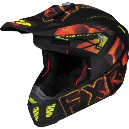 Cască Enduro - Cross - Snowmobil FXR RACING CLUTCH EVO LE · Negru / Roșu / Galben-Fluo 