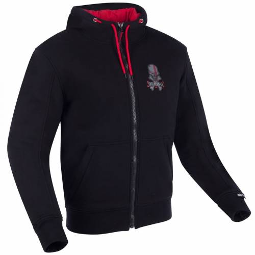Hanorac Moto cu Protecții & Kevlar BERING HOODIZ 2 · Negru / Roșu 