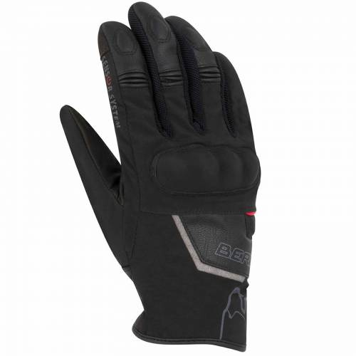 Mănuși Moto Damă din Piele & Textil BERING LADY GOURMY · Negru / Gri / Roșu 