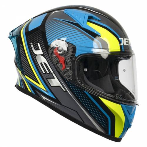 Cască Moto Integrală JET SCUD HAWK · Albastru / Galben / Gri 