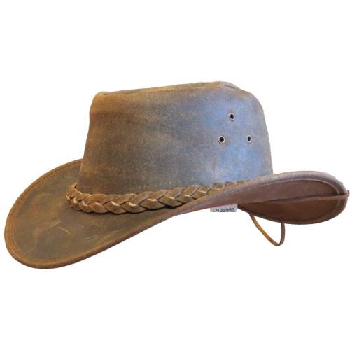 Pălărie Cowboy din Piele Naturală WILD WEST LH22992 · Maro 