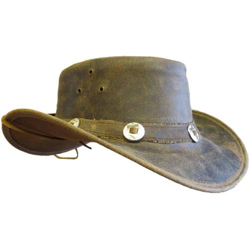 Pălărie Cowboy din Piele Naturală WILD WEST LH22993 · Maro 