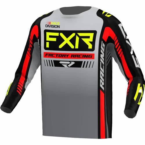 Tricou Enduro FXR RACING CLUTCH PRO MX · Gri / Negru / Roșu / Galben-Fluo 