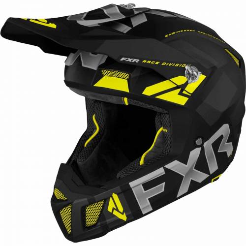 Cască Enduro - Cross - Snowmobil FXR RACING CLUTCH EVO · Negru / Galben-Fluo 