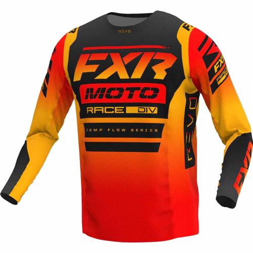 Tricou Enduro Copii FXR RACING REVO COMP MX · Gri / Portocaliu 