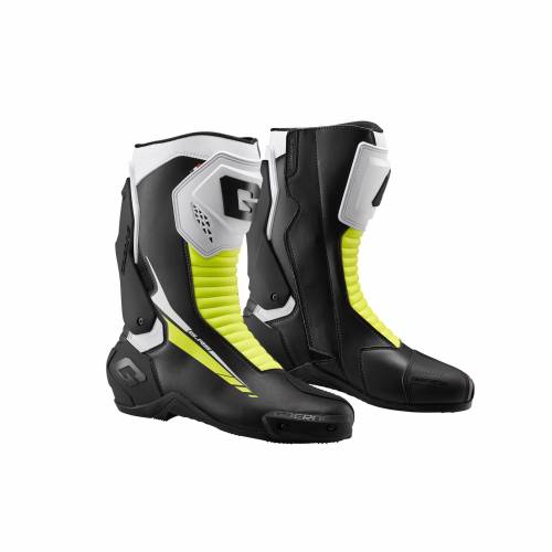 Cizme Moto Sport din Piele GAERNE G-RS · Alb / Negru / Galben 