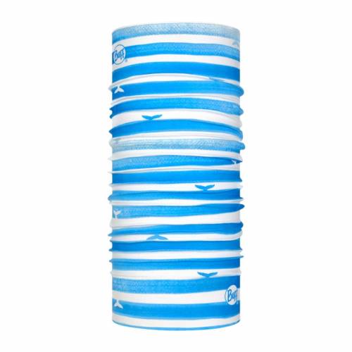 Bandană tubulară multifunctională BUFF ORIGINAL ECOSTRETCH WAVE BLUE · Albastru / Alb 