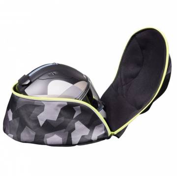 Rucsac pentru Cască Moto BAGSTER CAMO XSD255 · Gri / Negru / Verde Fluo  - 1