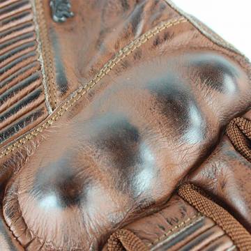 Mănuși Moto din Piele TRILOBITE CAFE · Maro  - 3