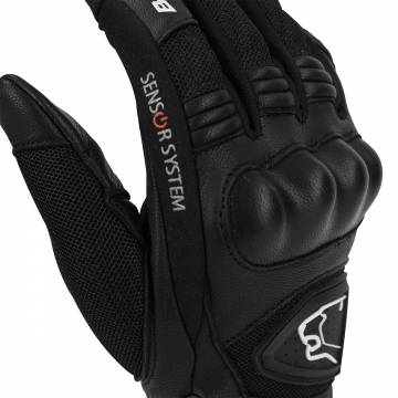 Mănuși Moto Damă din Piele & Textil BERING LADY GINZA · Negru / Alb  - 2