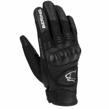 Mănuși Moto Damă din Piele & Textil BERING LADY GINZA · Negru / Alb  - 0