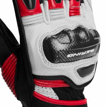 Mănuși Moto din Piele BERING PRO-R · Negru / Alb / Roșu  - 1