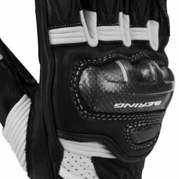 Mănuși Moto din Piele BERING PRO-R · Negru / Alb  - 3