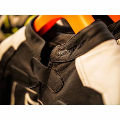 Geacă Moto din Piele SIXGEAR PHOENIX · Negru / Alb  - 7