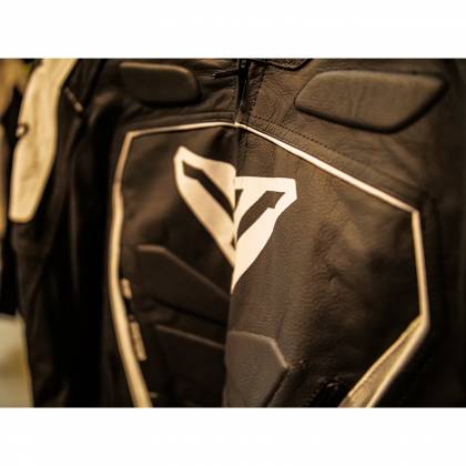 Geacă Moto din Piele SIXGEAR PHOENIX · Negru / Alb  - 10