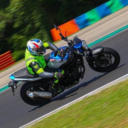 Geacă Moto din Piele SIXGEAR PHOENIX · Negru / Alb  - 1