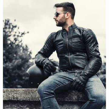 Geacă Moto de Vară din Piele Naturală SIXGEAR ORLANDO · Negru  - 5