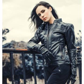 Geacă Moto Damă de Vară din Piele Naturală SIXGEAR MILA · Negru  - 2