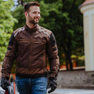 Geacă Moto de Vară din Textil SIXGEAR BOBBY · Maro  - 3