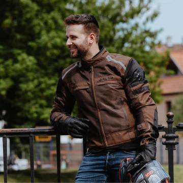 Geacă Moto de Vară din Textil SIXGEAR BOBBY · Maro  - 2