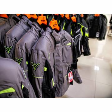 Geacă Moto din Textil SIXGEAR CLASH · Gri / Verde Fluo  - 4