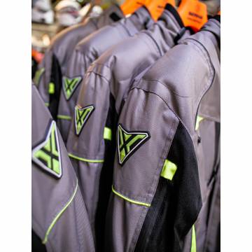 Geacă Moto din Textil SIXGEAR CLASH · Gri / Verde Fluo  - 2