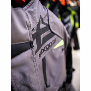 Geacă Moto din Textil SIXGEAR CLASH · Gri / Verde Fluo  - 3