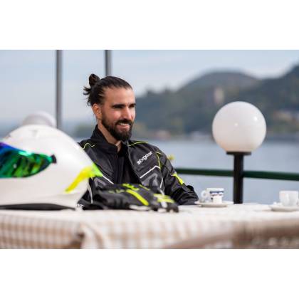 Geacă Moto din Textil SIXGEAR RIOT · Negru / Verde Fluo  - 7