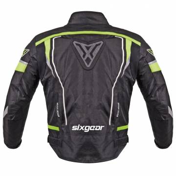Geacă Moto din Textil SIXGEAR RIOT · Negru / Verde Fluo  - 8