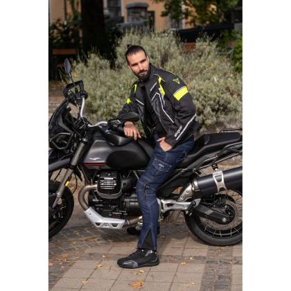 Geacă Moto din Textil SIXGEAR RIOT · Negru / Verde Fluo  - 2