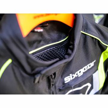 Geacă Moto din Textil SIXGEAR RIOT · Negru / Verde Fluo  - 13