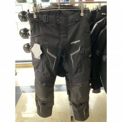 Pantaloni Moto din Textil SIXGEAR REVO · Negru  - 2