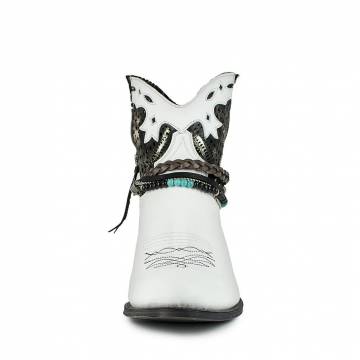 Botine Cowboy Damă SENDRA BOOTS 15107 Debora Baltoro Blanco - Cracked Foxil · Alb  - 2