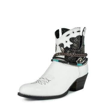 Botine Cowboy Damă SENDRA BOOTS 15107 Debora Baltoro Blanco - Cracked Foxil · Alb  - 1