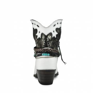 Botine Cowboy Damă SENDRA BOOTS 15107 Debora Baltoro Blanco - Cracked Foxil · Alb  - 3