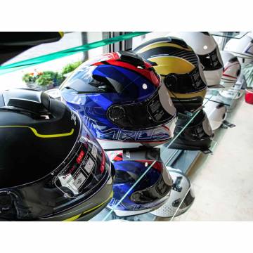 Cască Moto Flip-Up JET RUMBLE Lithium · Albastru / Roșu / Negru  - 6